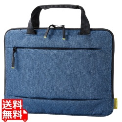 Surface Laptop Go2 / Go 12.4インチ 2022年 / 2020年 用 パソコンケース ハンドル付き ファスナー付きポケット 起毛素材 カジュアルタイプ PCケース ネイビー 写真1