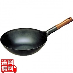 SS鉄プレス 木柄北京鍋30cm 写真1