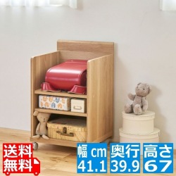 サイドワゴン 白井産業 ラック キャスター付 デスクサイド デスク下 ランドセル収納 約幅41 奥行40 高さ67cm ナチュラルブラウン ナチュリカ NTU-6540WNA 写真1