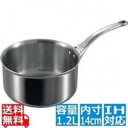 アフィニティ ソースパン(蓋無)3706-14cm ※IH対応(100V/200V) 業務用 写真1