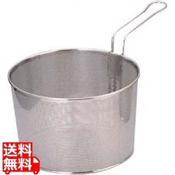 パンチングボイルバスケット 片手ハンドル 24cm 業務用 写真1