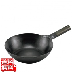 山田 鉄中華片手鍋 27cm 底平型 IH用(板厚2.3mm)サビ止め有 写真1