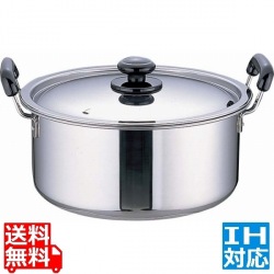 SAステンレス プラ柄 厚板実用鍋 36cm ※ IH対応 IH (100V/200V)とガス火対応 写真1