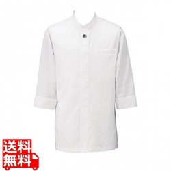 アゼック和風コートシャツ・シングルSLB910-1ホワイト 4L 写真1