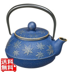 岩鋳 急須 カエデ 3型 金/ヨーロッパブルー 写真1