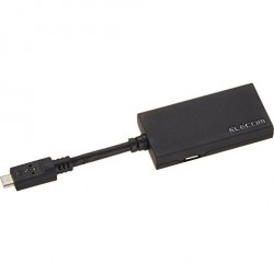 タブレット用MHL3.0ケーブル/スタンダード/microB-HDMIメス変換/BK/2.5cm 写真1