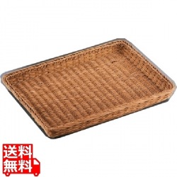 籐 浅型パンカゴ 42号 茶 16-732B 業務用 写真1