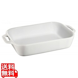 セラミック レクタンギュラーディッシュ 27cm×20cm ホワイト 40508-593 写真1