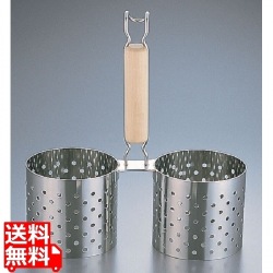 SA18-8木柄かき揚げ丼用リング 2連 11cm 業務用 写真1