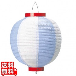 丸 ビニール提灯 10号 青/白 写真1