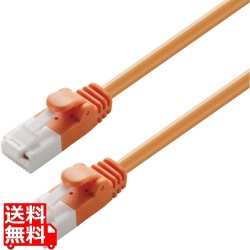 LANケーブル CAT6 20m ツメ折れ防止 ギガビット対応 高速通信 ヨリ線 スタンダード オレンジ 写真1