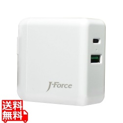 【1000円ポッキリ】USB Type-A (最大出力18W ) Type-C ( 最大出力27W ) 2台同時急速充電チャージャー Type-C Power Delivery 対応 ホワイト JF-PEACE11W 写真1