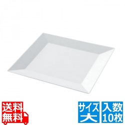 プラ容器 角皿 大(10枚入)白磁 写真1