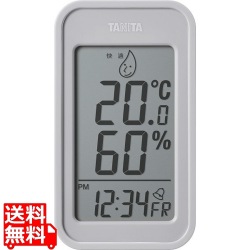 タニタ デジタル温湿度計 TT-589GYウォームグレー 写真1