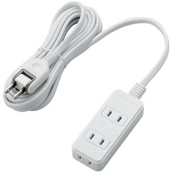 エレコム シャッタータップ 3個口 3m ホワイト | 電源タップ 延長コード 白 写真1