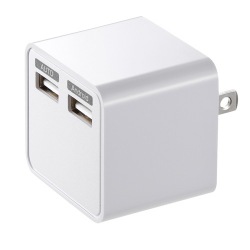 USB充電器(2ポート・合計3.4A・ホワイト) 写真1