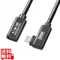 USB5Gbps Type-C延長ケーブル(L型・PD100W・1m) 写真1