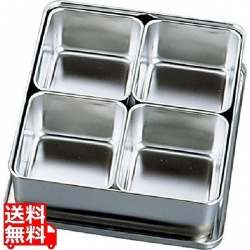 Murano ステンレス プレスヤクミ入4ヶ入角 写真1