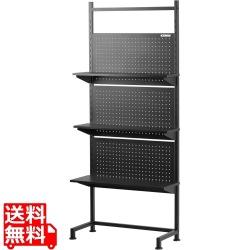 デスクの向こう側 ウォールラック 据え置きタイプ 『有孔ボード×可動棚 デスクの向こうに壁面収納』 幅70cm 写真1