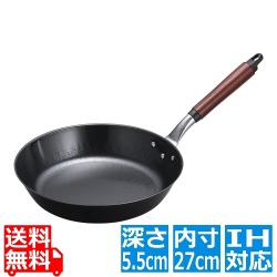 TKG ブルーテンパー 木柄フライパン 27cm 写真1