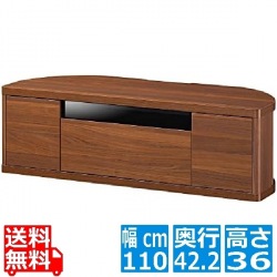 テレビ台 ローボード 白井産業 32-49V型テレビ対応 どんな角度でも設置可能 収納 キャスター付き ダークブラウン 幅110 奥行42.2 高さ36cm ROC-3511DH DK 写真1