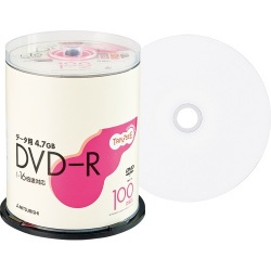 三菱化学 DHR47JP100T データ用DVD-R 4.7GB 1-16倍速 スピンドルケース入100枚P 写真1