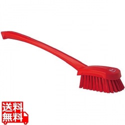 ヴァイカン 長柄ハンドル付ブラシ ハード 4186 レッド 業務用 写真1