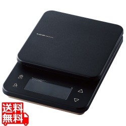 キッチンスケール デジタルスケール 計量器 はかり 最大3kg 0.5g単位 カロリー・炭水化物量計測 3種登録可(ごはん+2種) ブラック 写真1