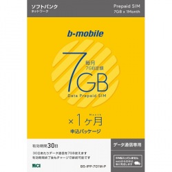 b-mobile 7GB×1ヶ月SIM(SB)申込パッケージ 写真1