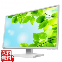 「5年保証」広視野角ADSパネル採用 DisplayPort搭載23.8型ワイド液晶ディスプレイ ホワイト 写真1