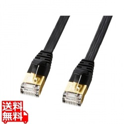 CAT7ウルトラフラットLANケーブル(3m、ブラック) 写真1