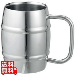 18-8 タル型 二重マグカップ 400ml 写真1