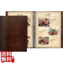 木製メニューブック スリム-B・SHO-105 B4(285x380)/8ページ 増減可スリムバインダー 写真1