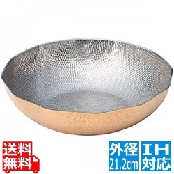 電磁 12角 しゃぶしゃぶ鍋 強化銅メッキ 21.2cm 写真1