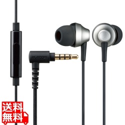 イヤホン ステレオヘッドホン 有線タイプ カナル型 マイク付 直径3.5mm 4極ミニプラグ 耳栓タイプ 高耐久ケーブル シルバー 写真1