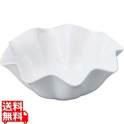 ニューホワイト ウェーブ丸盛鉢 18cm 写真1