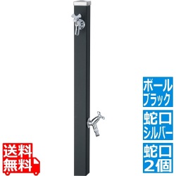 スプレスタンド60 左右仕様 マットブラック 蛇口2個セット シルバー 写真1