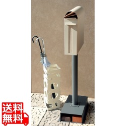 スタンドポスト 置き型 スリム型 背面取り出し 鍵付き 大容量 ステンレス 錆びにくい 工事不要 新聞受け Spano(スパーノ)】(グレージュ) 写真1