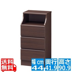 チェスト チェスカ 白井産業 CSC-9044H DK | 一人暮らし 組立簡単 配線穴付 衣類収納 リビング 寝室 幅:44cm 高さ:約91cm ダークブラウン 写真1