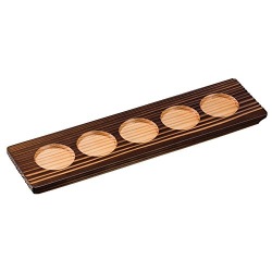 利き酒トレイ 焼杉 5穴 写真1