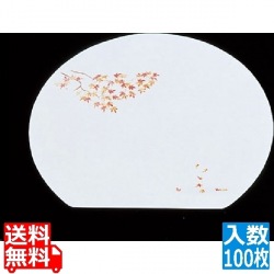 尺3半月枯淡懐石まっと(100枚入) 紅葉 業務用 写真1