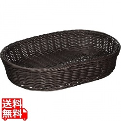 樹脂バスケット 小判40cm こげ茶 写真1