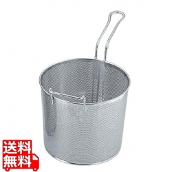 パンチングボイルバスケット 両手ハンドル 21cm 業務用 写真1