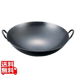 EBM 鉄ブルーテンパー プレス 中華両手鍋 33cm 写真1