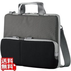 パソコンケース タブレットケース 肩掛けバッグ ショルダーベルト付き 撥水 ネームタグ 11.6インチ ブラック 写真1
