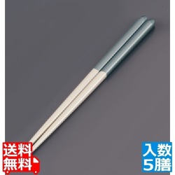 木製 ブライダル箸(5膳入) パールホワイト/ブルー 写真1