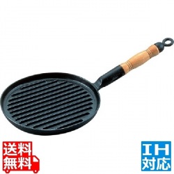 アサヒ 鉄鋳物網焼ステーキパン 24cm ※ IH対応 IH (100V/200V)とガス火対応 写真1