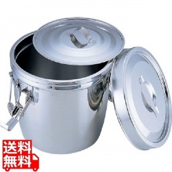 18-8ダブル汁食缶(フック付) 14l (両手付) 業務用 写真1