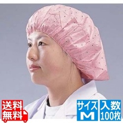 つくつく帽子(電石不織布) EL-102 M ピンク (100枚入) 写真1