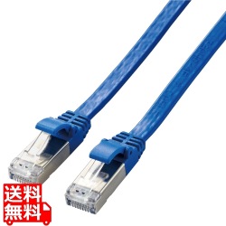 LANケーブル Cat7 準拠 フラット 3m 10ギガビット RoHS指令準拠 ブルー 写真1